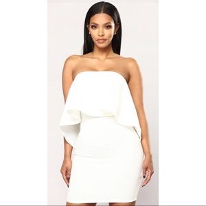 Flounce House Dress - White